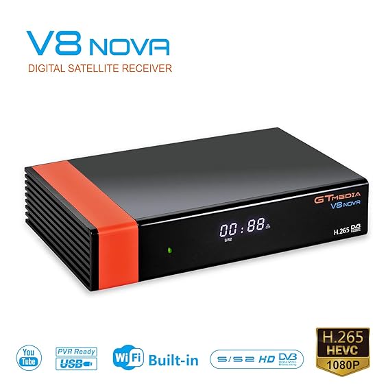 GTMEDIA V8 Nova TV Sat Receiver Satelliten-Receiver Satelliten Decoder DVB-S2 Unterstützungt 1080p Full HD PowerVu Biss Schlü