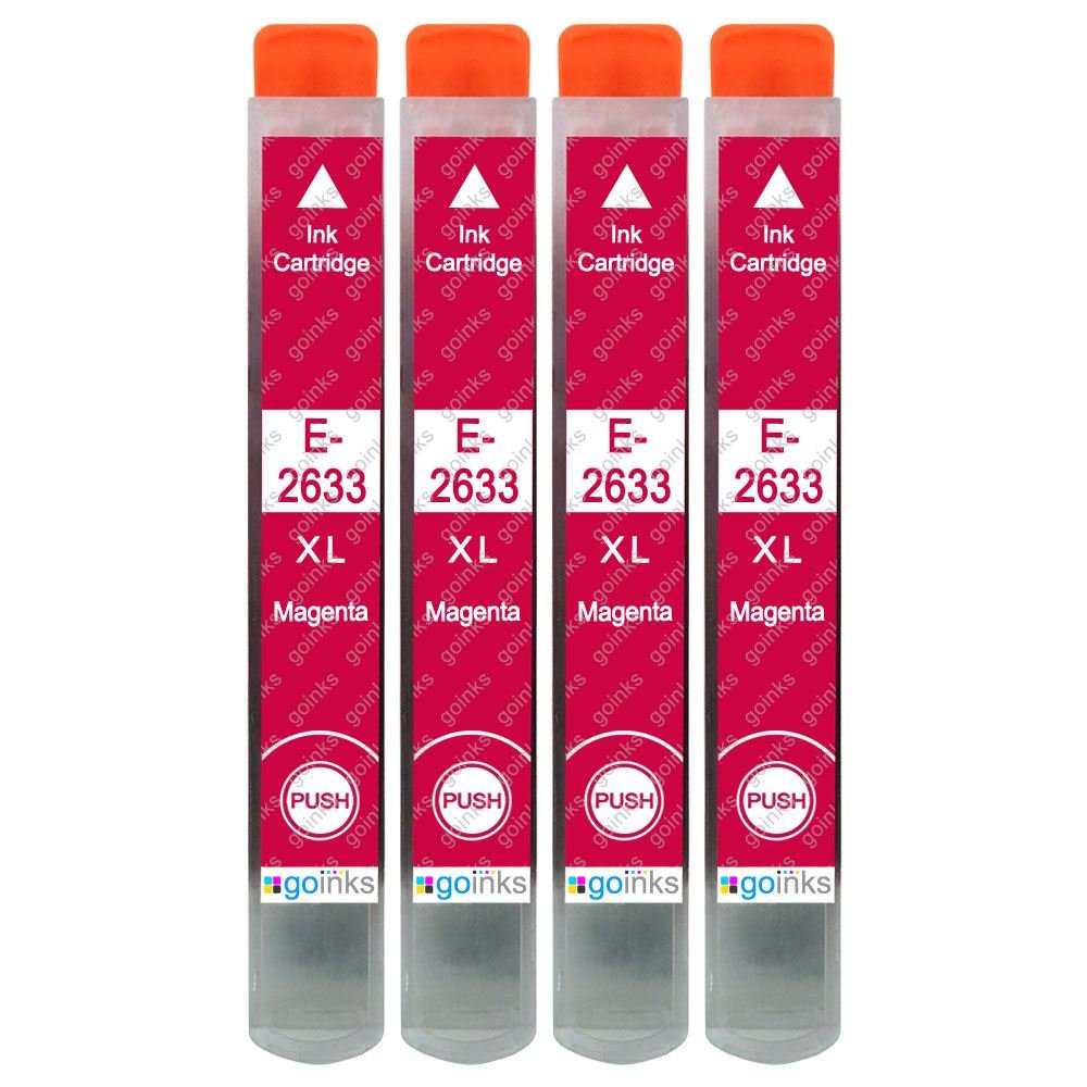 Go Inks 4 Magenta Ink Cartridges to replace Epson T2633 (26XL) Compatible/non-OEM for Epson Expression Premium Printers, High Capacity (XL)