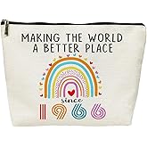 SIUNY 60th Birthday Gifts for Women Her Cosmetic Bags, Happy 60th Birthday Decorations for Wife, Mom, Grandma, Friend, 1966 60 Year Old Gift Ideas Makeup Bag (1966)