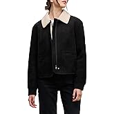 Velvet by Graham & Spencer Women's Juno Lux Sherpa Jacket, Blk/Crm, Medium