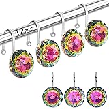 12PCS Shower Curtain Hooks Rings for