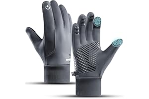 HUAME Winter Warm Gloves Men Women, Windproof Waterproof Thermal with Touchscreen Fingers & Anti-Slip Palm for Cool Weather Running Cycling Driving Hiking Biking Walking Sports Soccer, Freezer Work