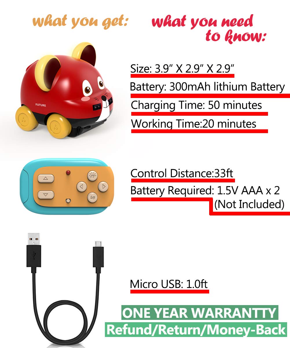 POWERbeast Toddler Toy Cars with Hand Control,Auto Follow,Obstacle Avoidance,Remote Control Car for Boys and Girls Toy,Ideal Gifts for Toddlers,Baby,Children