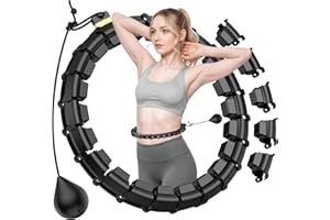 HCOIW Plus Size Silent Weighted Hula Infinity Fitness Detachable Hoops 65-Inch 32 Knot, Smart Noiseless Infinity Hula for Women, Waist and Abdominal Home Weight Loss Exercise Fit Hoop
