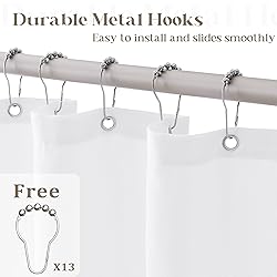 White Linen Shower Curtain Boho Shower Curtain for
