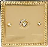 Varilight XGT1 1G 1 or 2 Way 10A Classic Toggle Georgian Brass Switch view 2
