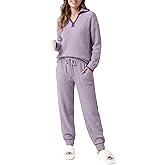 DAVID ARCHY Warm Pajamas for Women Fleece Lounge Sets Winter Fuzzy Cozy Soft Comfy Long Sleeve Pj Sleepwear Hooded Loungewear