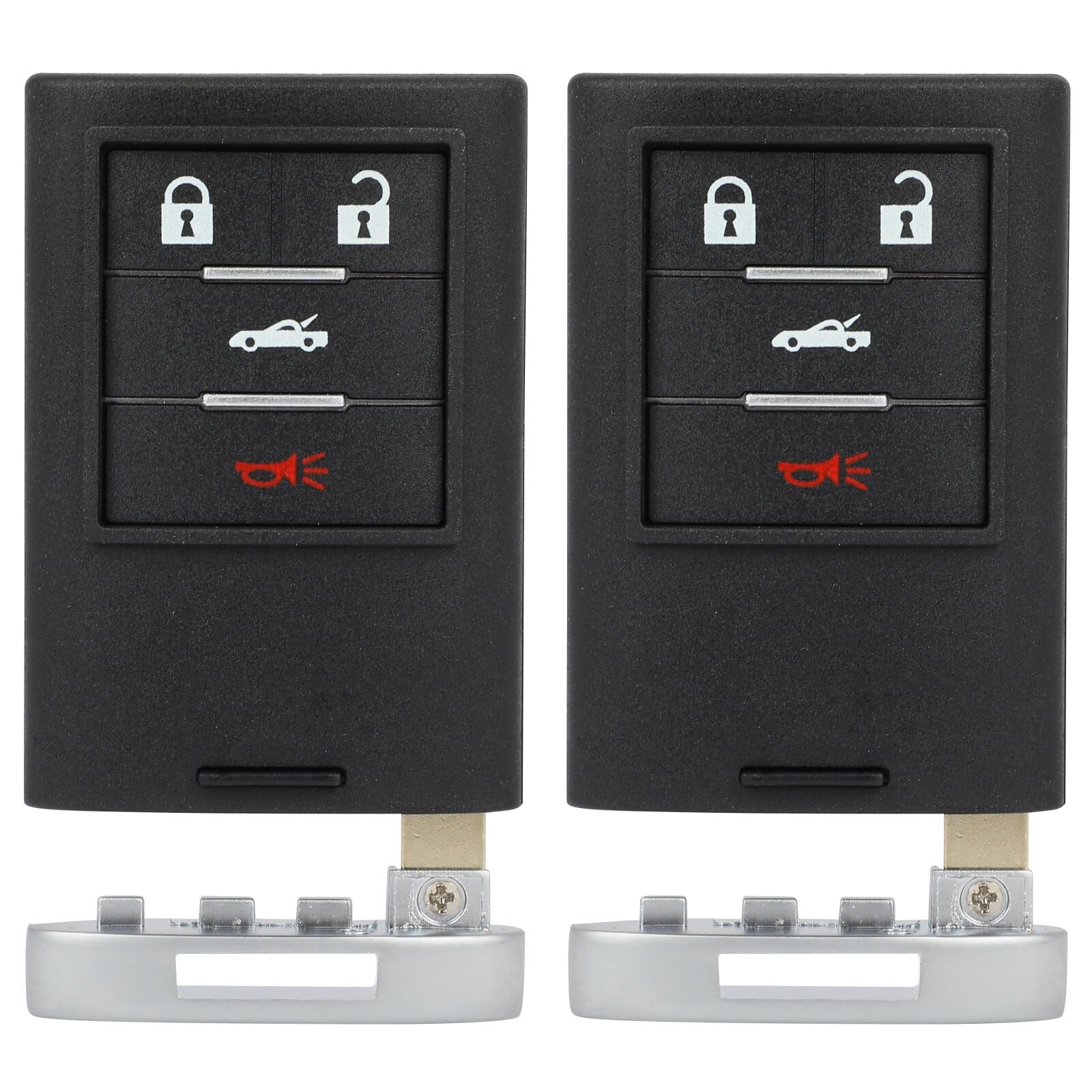 Photo 1 of SCITOO Key Fob Shells Case 2008-2009 for Cadillac for XLR 4.4L, 2008-2009 for Cadillac for XLR 4.6L, 2008-2013 for Chevy for Corvette 6.2L, 2013 for Chevy for Corvette 7.0L (2 PCS) 4 buttons