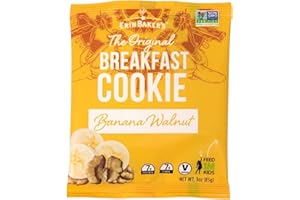 Erin Baker's Breakfast Cookies, Banana Walnut, Whole Grain, Vegan, Non-GMO, 3 Ounce (Pack of 12)