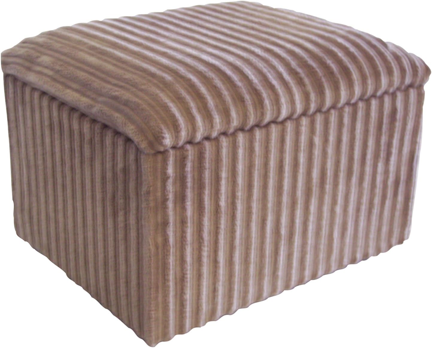 Small Jumbo Cord Fabric Storage Box/Pouffe / Footstool (Mink) By HF Direct
