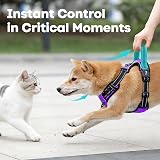 PoyPet No Pull Dog Harness Reflective Vest with 2 Leash Attachments (Purple, S) view 6
