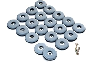1-1/4" Screw on Furniture Glides Sliders for Wooden Furniture-Furnigear Heavy Duty PTFE (Teflon) Chair Leg Slides Move Your Furniture Easy & Safely - Best Floor Protector (20 Pack)