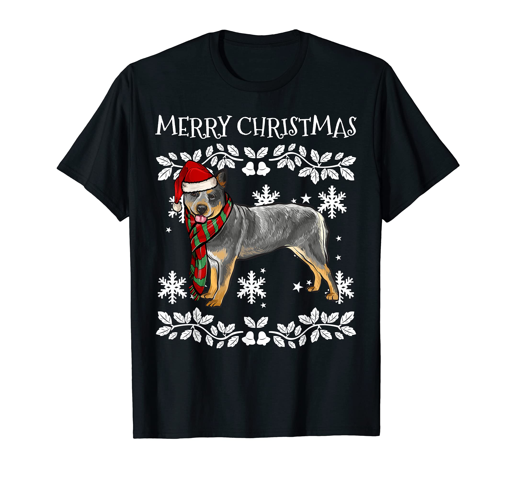 Merry Christmas Ornament Australian Cattle Dog Xmas Santa T-Shirt