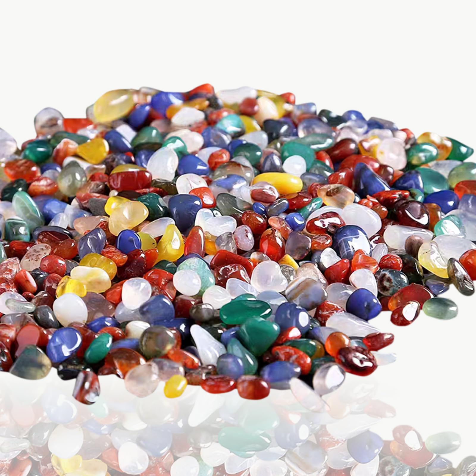 EULAPGOE 200g Beautiful Natural Stones Multicolor Agate Stone, Natural Crushed Crystal Irregular Shaped Stones for Home Decoration, Healing Stones, Vase Filler, Pool Bottom Decoration