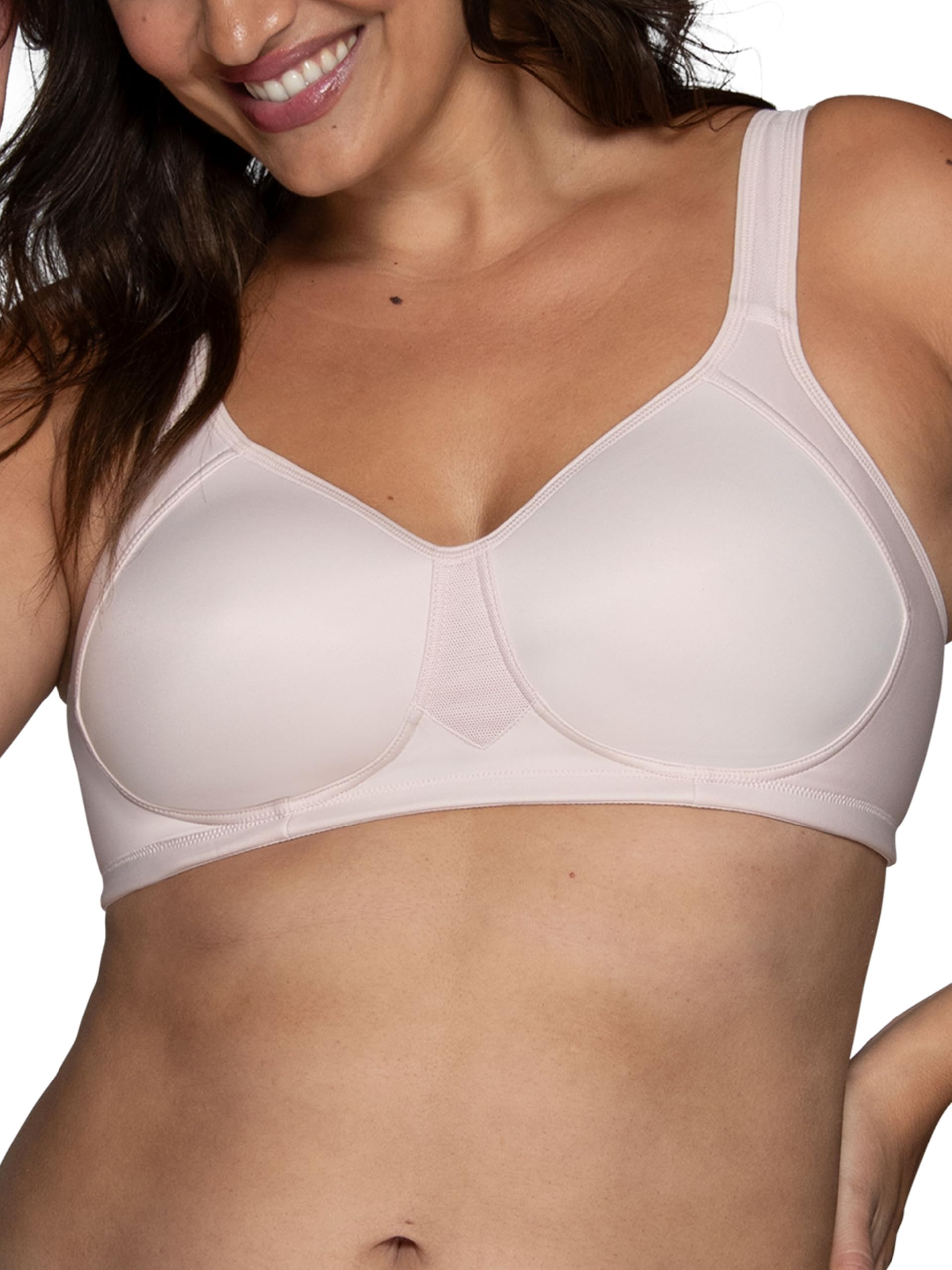 Photo 1 of Vanity Fair Womens Medium Impact For Breathable, Moisture Wicking, Padded Cups Up To Ddd Sports Bra, Wireless - Quartz, 38DD US