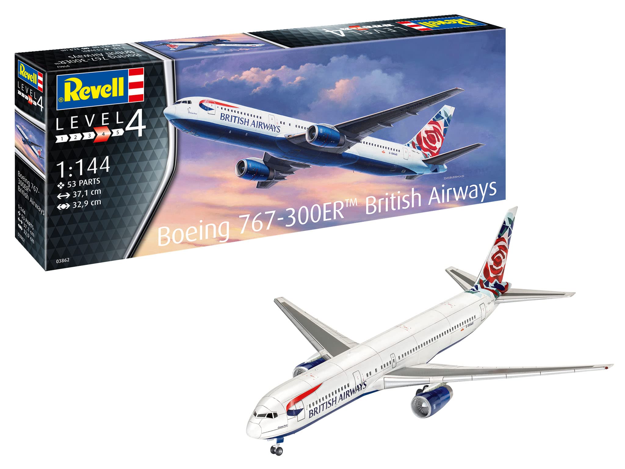 Revell 03862 Boeing 767-300ER British Airways 1:144 Scale Unbuilt/Unpainted Plastic Model Kit