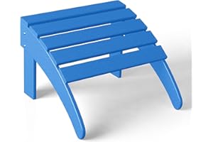 Costaelm Adirondack Chair Footrest Foldable Ottoman, Folding Ottoman Outdoor Foot Rest for Patio Waterproof, Adirondack Ottoman Outdoor, Pacific Blue