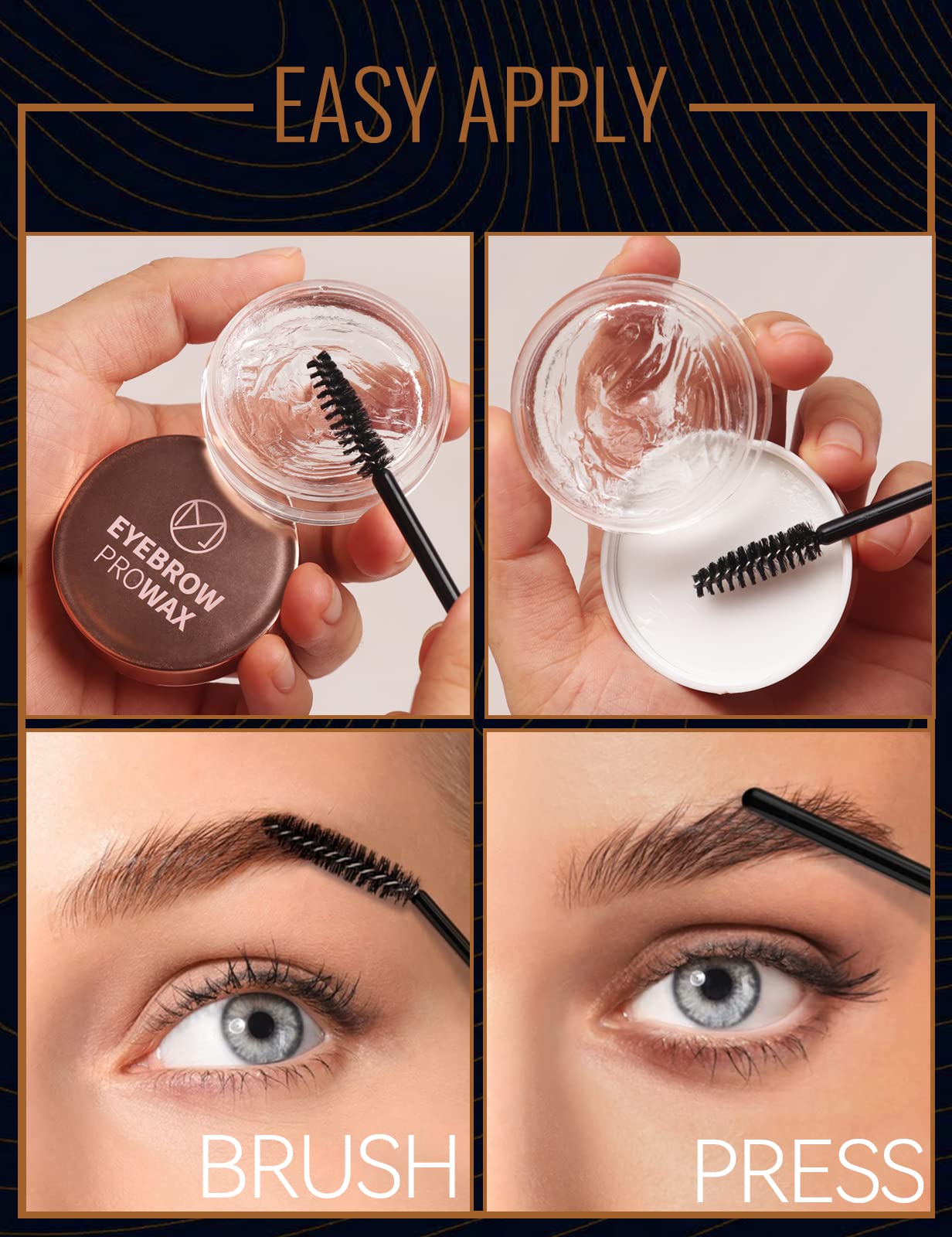 Brow Styling Wax for Feathery & Fluffy & Brow Freeze, Clear Eyebrow Gel, Soap, Long Lasting Eyebrow Makeup for Lamination Effect (1pcs)