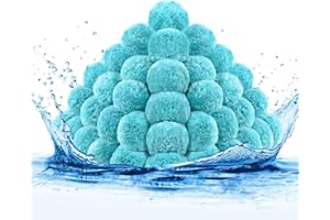 MJZ Pool Filter Balls for Sand Filter, 4.4 Lbs Reusable Sand Filter Balls for Swimming Pools, Efficient Eco-Friendly Polysphere Pool Filtration Balls, Pool Filter Balls Media for Sand Pump(Cyan)