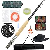 Telescopic Fly Fishing Rod and Reel Combo Kit Carbon Fiber Complete Fly Fishing Set