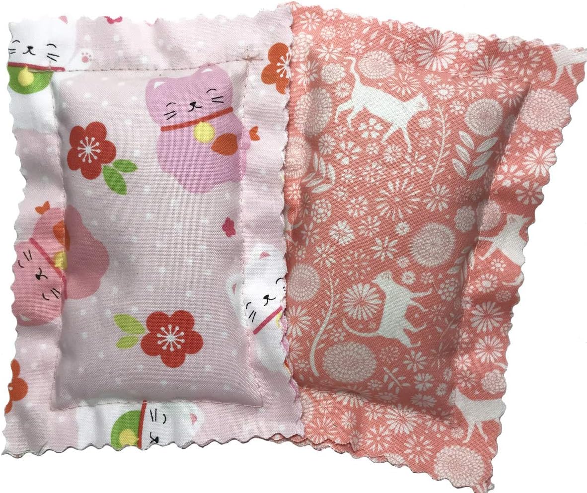 Johnson Pet Products Catnip Pillow Sacks Two Pack Pinks Handmade in The USA