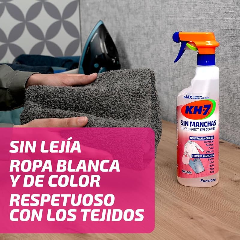 Sin Manchas Sin Olores OXY Effect | Quitamanchas Ropa | Oxígeno Activo | Elimina manchas de Sudor, Vino, Verdura, Fruta, | Neutraliza Malos Olores | Pulverizador 715 mL El embalaje puede variar
