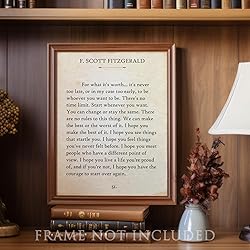 F. Scott Fitzgerald Quotes Wall Art-For What It's