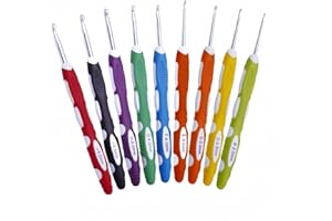 9 pcs Ergonomic Hooks Set with Case, 9 Size Crochet Hooks for Arthritic Hands 2.0mm -6.0mm (B-N)