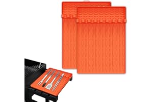 HYNSEN Silicone Griddle Tools Mat for Blackstone, Heat Resistant Spatula Mat for Outdoor Grill Kitchen Counter Silicone Mat with Drip Pad for Kitchen, Cooking, Countertop, Blackstone Griddle Accessories