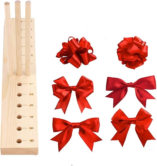 Wooden Bow Maker for Ribbon,Adjustable Bow Making Tool, with 50 Pcs
