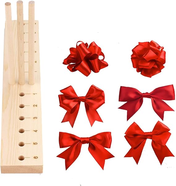 Wooden Bow Maker for Ribbon,Adjustable Bow Making Tool, with 50 Pcs
