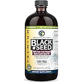 Amazing Herbs Premium Black Seed Oil - Cold Pressed Nigella Sativa Aids in Digestive Health, Immune Support, Brain Function, Joint Mobility, Gluten Free, Non GMO - 16 Fl Oz