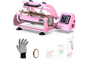 ENJOYCOLOR Pro 20 and 30 OZ Tumbler Heat Press Machine, Tumbler Press Fits 16 OZ 20 OZ 30 OZ Tumblers, Mug Heat Press DIY Sublimation for Skinny Tumblers (Pink)