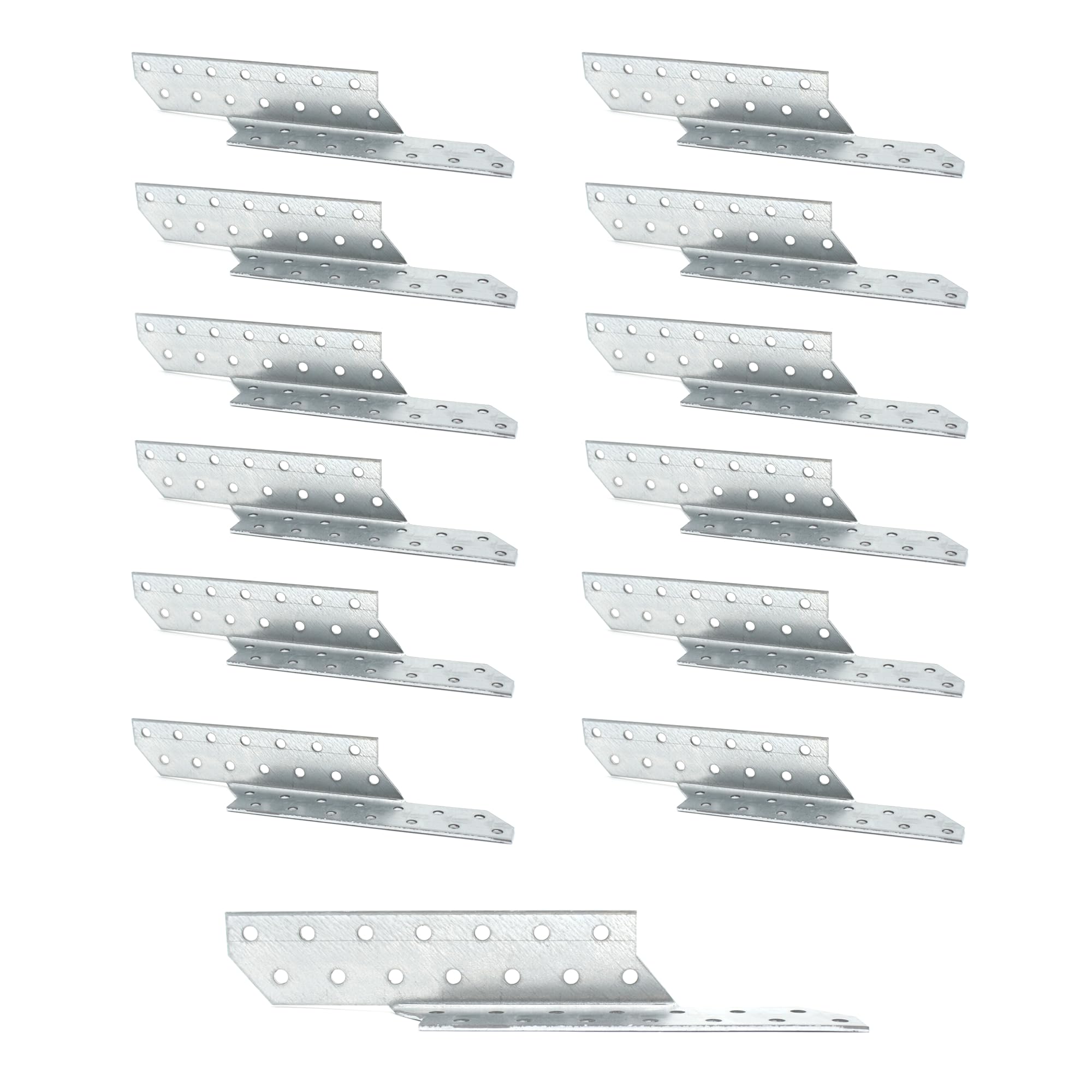 DOJA Barcelona | Rafter Tie Anchors | 210 x 32 mm | Right | 12 Pack | Heavy-Duty Angle Connector | Right-Handed Beam Connectors for High-Rise Construction, Bridges, Timber Connectors for Slats, Strips