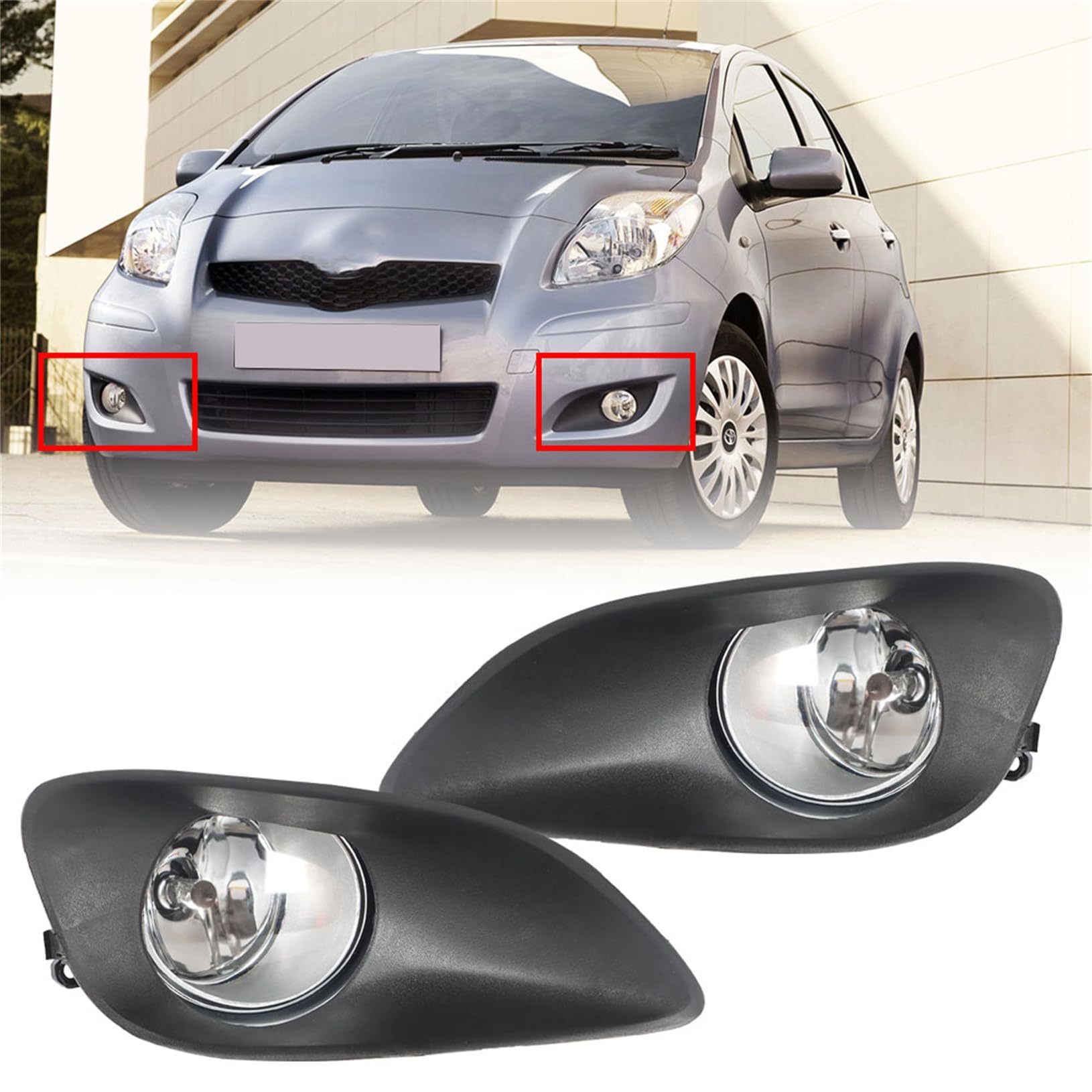 Photo 1 of LABLT Replacement for 2007 2008 2009 2010 2011 Yaris Fog Lights Right Left Side Driving Fog Lamps Assembly Replacement for 812200D041 812200D042