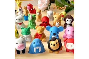 Kleeblatt 20PCS Assembled Animal Erasers for Kids Bulk, Puzzle Mini Fun Desk Pets for Student Classroom, Treasure Box Prizes,Party Favors for Kids Goodie Bags, Back to School Gifts for Students