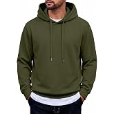 COOFANDY Men's Hoodie Pullover Hooded Sweatshirt Casual Fashion Solid Fall | Mens Hoodie Pullover, Casual Hooded Sweatshirt, Long Sleeve, Soft Fabric, Adjustable Drawstring, Athletic, Workout, Winter