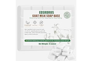 EDSRDRUS 15 Ounces Glycerin Soap Base - Scented Melt and Pour Base for DIY Crafting, Easy to Cut, Vegan and Natural, Moisturizing and Gentle on Skin, Perfect for Soap Making Supplies (Goat milk,15 Ounces)