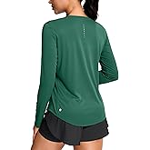 SANTINY Lightweight Long Sleeve Workout Tops for Women Breathable Yoga Gym Athletic Running Hiking Top UPF 50+ Sun Shirts