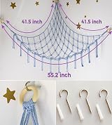 mirolam Teddy Hammock Toy Storage Net 41x41x55 cm Durable Cotton view 4