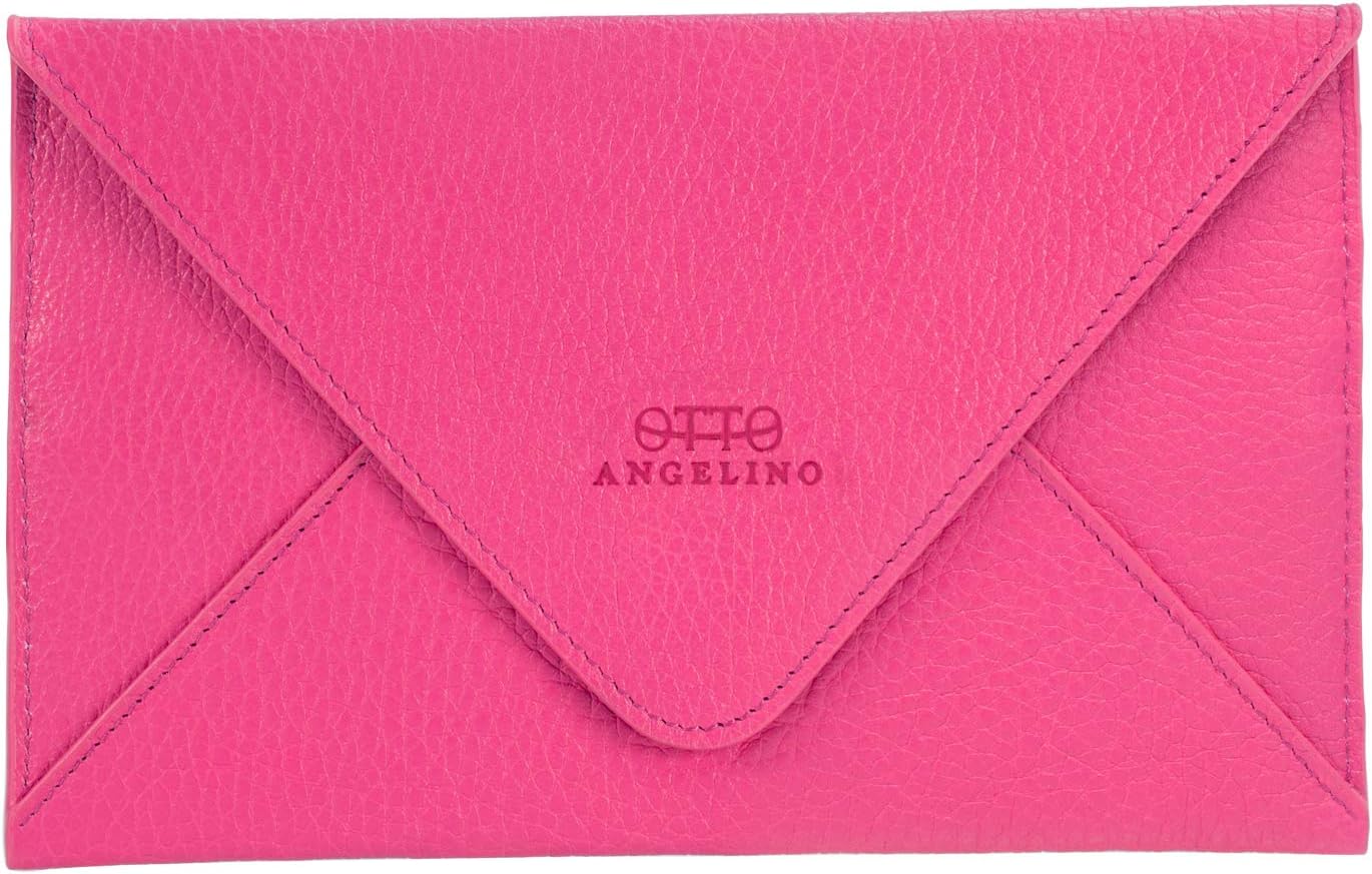 Otto Angelino Slim Genuine Leather Wallet Clutch - Multiple Slots Money, ID, Cards, Smartphone, RFID Blocking - Unisex