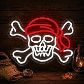Pirate Neon Sign, USB Powered LED Light for Room Decor 16.7x12.4 inches | Pirate Wall Decor for Bedroom, Game Room, Halloween Party, Bar, Theme Events and Fans Gift