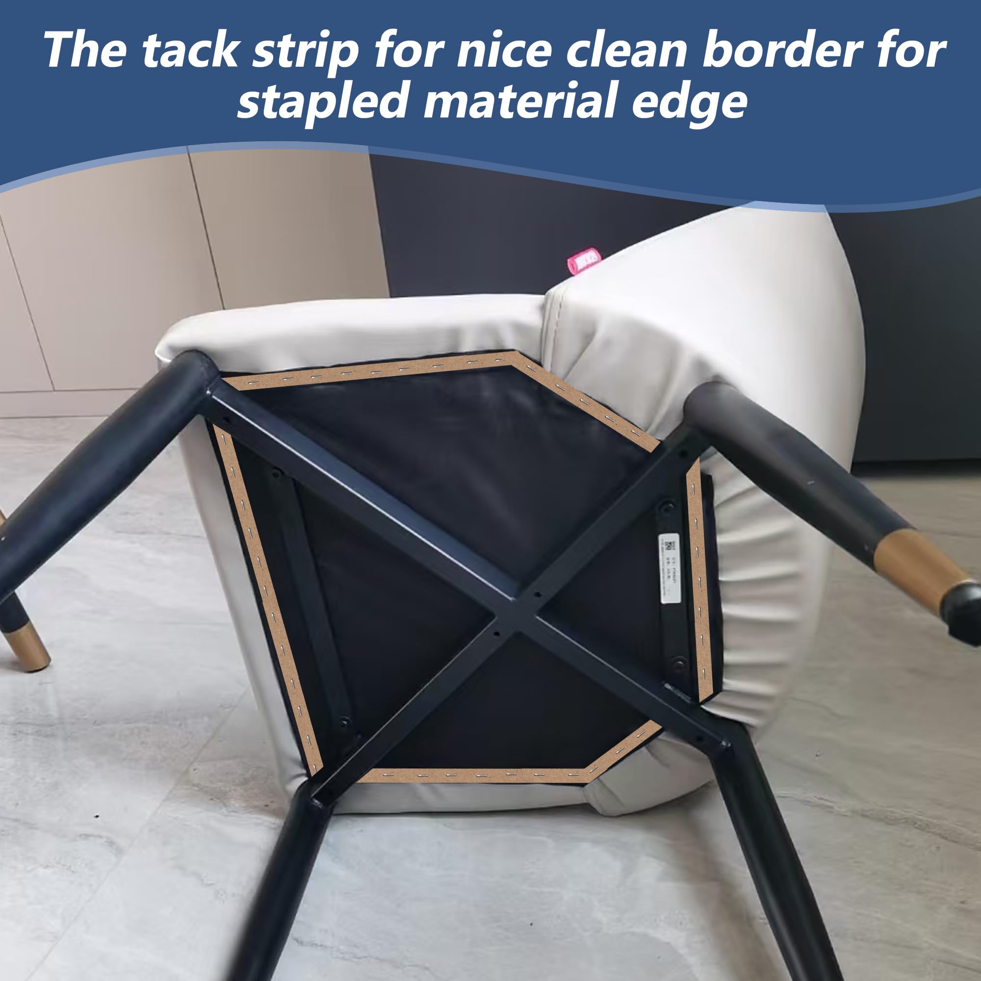 1/2 Inch Upholstery Tack Strip, 22 Yards Cardboard Tack Strip, Upholstery Sofa Making Strips Upholstery Fabric for Furniture Sofa Chair and Couch Edges Repairs