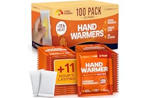Hand Warmers Bulk Pack 50 Pairs (100 Warmers) 11+ Hour Air-Activated Hot Hands Hand Warmers Disposable - TSA Approved Pocket 