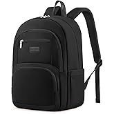 LOVEVOOK Travel Laptop Backpack for Men Women, Waterproof Work Backpack Fits 15.6 Inch Laptop, Large Computer Backpack for College, Black