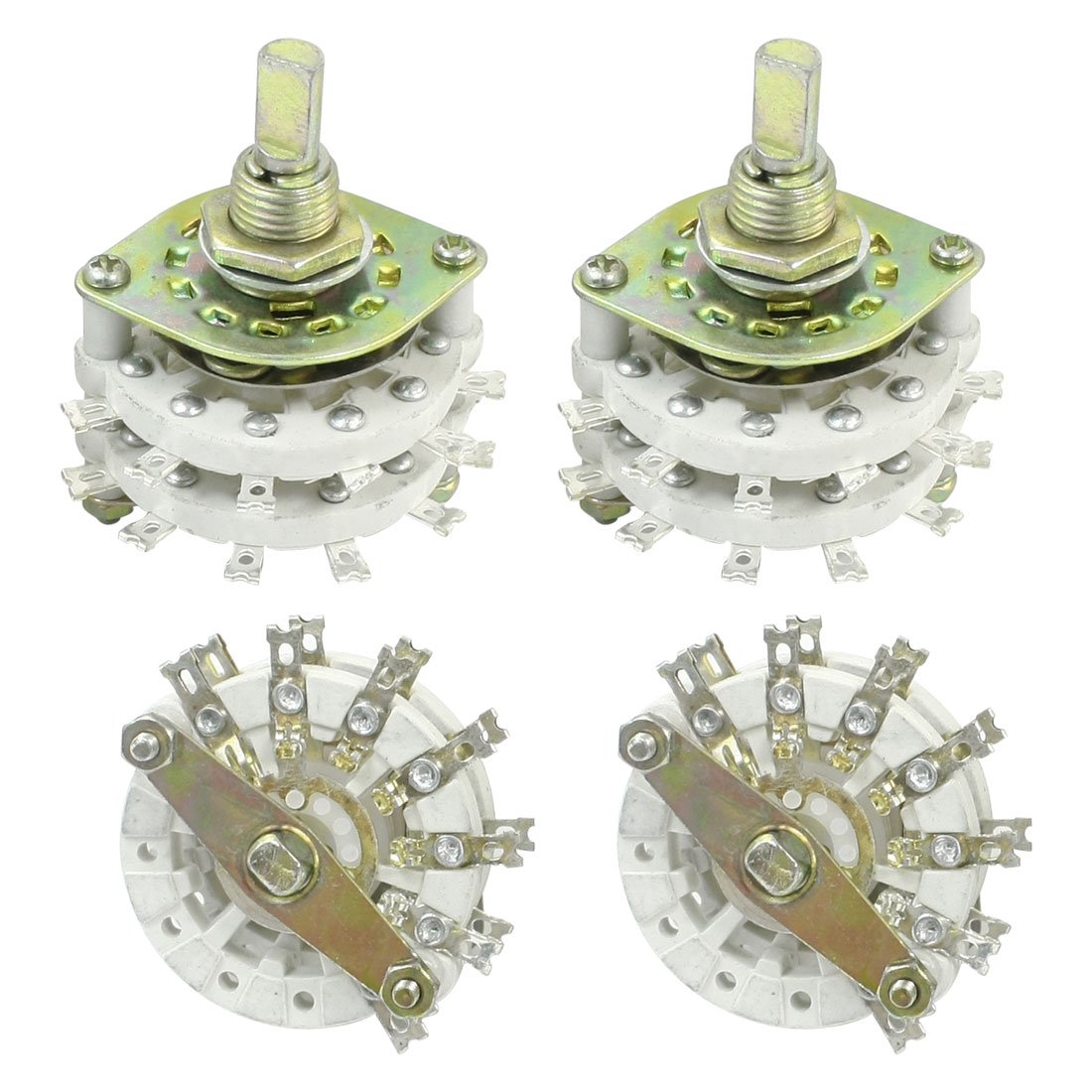 uxcell 4PCS Band Channael Rotary Switch 2P6T 2 Pole 6 Position Dual Deck