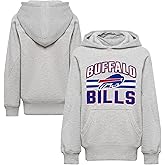 Outerstuff NFL Officially Licensed Kids Youth Boys 4-18 Gray Team Stripe Essential Team Logo Wordmark Pullover Hoodie