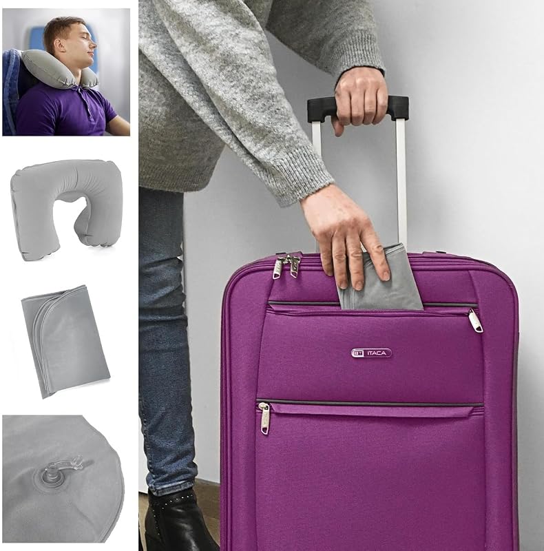 - Maletas De Viaje Cabina 55X40X20 Material EVA Ligero, Trolley con Ruedas Maleta De Mano para Avion Maleta Cabina Equipaje para Viajes Cortos. Compatible Ryanair, Fucsia