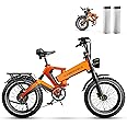 1000W(Peak 2000W)Folding Electric Bike for Adults,35MPH 100Mile,48V 25Ah Removable Battery,20" x 4.0 Fat Tire Foldable Electric Bicycle,8-Speed Electric Mountain E-Bike, Commuter Ebikes With 8-Speed