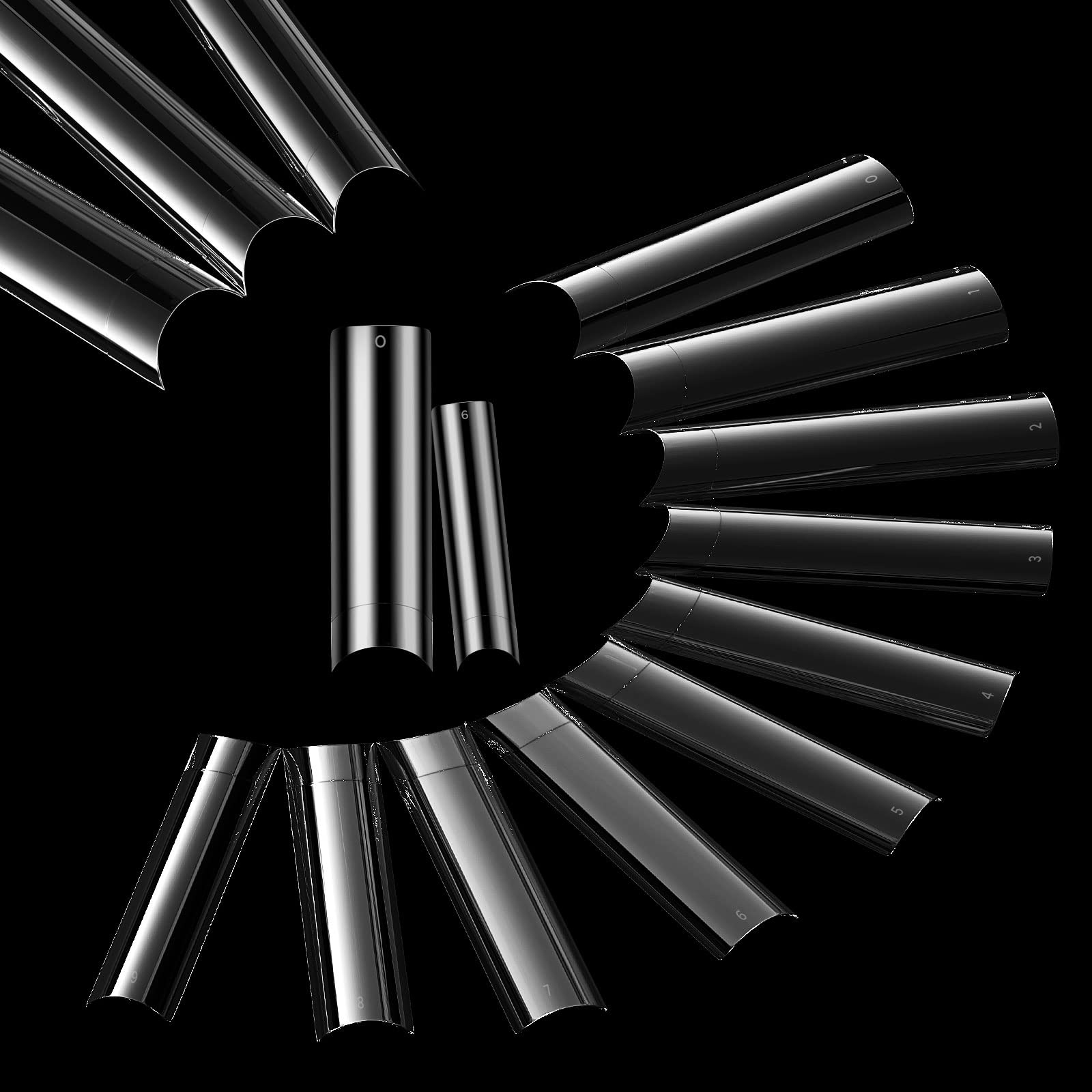 500 Pcs No C Curve Nail Tips XL Long Clear for Acrylic Nails Professional Set,10 Sizes Square Straight Tapered Half Cover Fake Nails Tips Ballerina Coffin French Nail for Salon DIY Nail Art